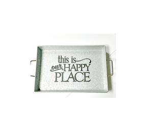 Sirva con estilo con la bandeja ovalada galvanizada más vendida con mango de madera perfecto para el hogar y el restaurante hecho en La India - Product Image 2