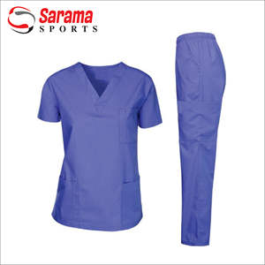 Livraison rapide, blouses médicales, uniforme, col en V, Jogger, ensembles Anti-rides pour femmes avec fermeture éclair - Product Image 1