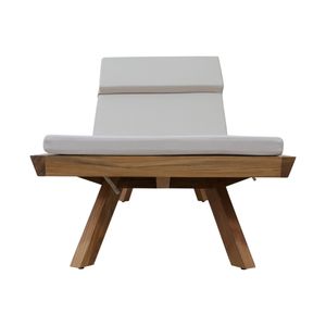 <b>Foldable</b> Sunbed Outdoor Lounger with Solid Teak Wood and Cushion for Hotel Use - Product Image 6