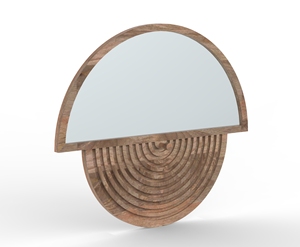 El Marco de espejo de pared de madera rectangular hecho de madera sostenible presenta un acabado liso que destaca el grano natural de la madera - Product Image 2