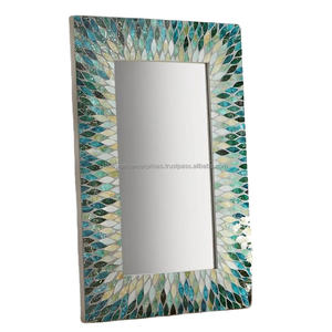 Espejo de pared de cristal de mosaico hecho a mano de estilo moderno calidad de exportación para decoración de pared de baño de restaurante de Hotel de India - Product Image 1
