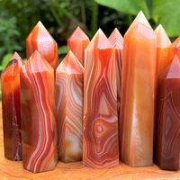 Tour de cristal de cornaline naturelle en gros, pierre de guérison polie, pointe de tour d'agate rouge pour cadeau et décoration
