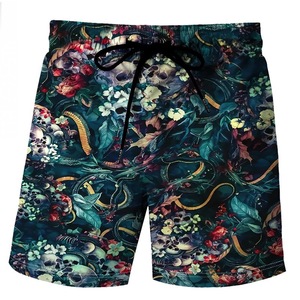 Hot Selling Men's Custom Design V-Neck <b>Boot</b> Cut Floral Plaid Print <b>Swim</b> Shorts Plus Size Factory Wholesale Bikinis Beachwear - Product Image 3