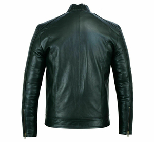OEM Wholesale 2025 New Fashion Men's Leather <b>Biker</b> Bomber <b>Jacket</b> Genuine Customized <b>Plus</b> <b>Size</b> Waterproof Breathable - Product Image 5
