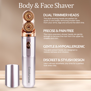 Conduroma Nouveau Design Épilateur Facial pour Femmes |   Rasoir électrique double tête pour le <span class=keywords><strong>visage</strong></span>, les lèvres et le <span class=keywords><strong>menton</strong></span> - Product Image 2