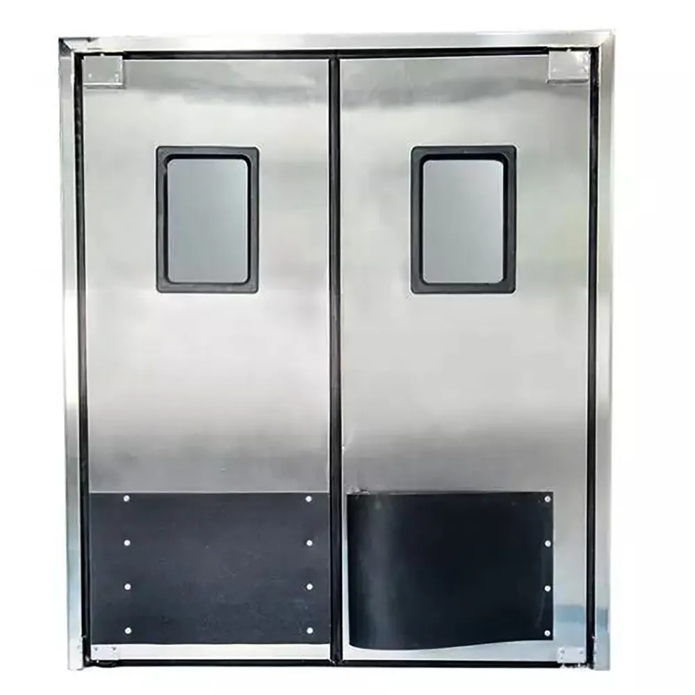304 stainless steel free double swing traffic door automatically closed black collision avoidance area