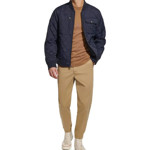 Chaquetas informales personalizadas de Otoño/Invierno de alta calidad para hombre, chaquetas de bombardero de color sólido para hombre al por mayor - Product Image 4