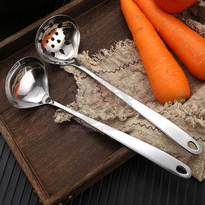Cucharas de salsa de sopa de acero inoxidable de alta resistencia profesional mango largo Apto para lavavajillas acabado de espejo opciones personalizables para - Product Image 2