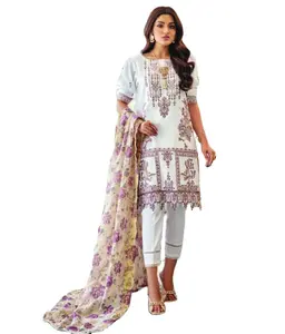 Shalwar kameez setelan katun/rumput desainer wanita untuk gaun musim panas pakaian wanita setelan katun/rumput bordir