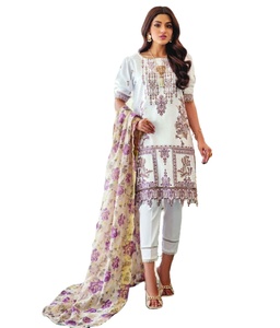 ชุดสูทผ้าฝ้าย/สนามหญ้าปักลายสไตล์ปากีสถานสำหรับผู้หญิงเดรสสไตล์ชนเผ่าชาลวาร์ - Product Image 1