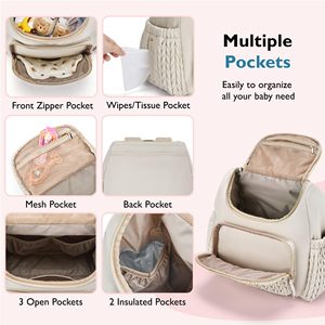 Bolsas de Fraldas Personalizadas com Logo, Grande Capacidade, Luxuosas, Organizador de Fraldas para Bebês, Bolsa de Armazenamento para Mães - Product Image 6