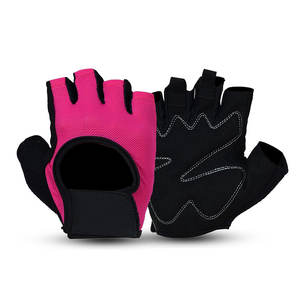 Gants de cyclisme en tissu maillé avec rembourrage en gel, écologiques, en PVC, avec fermeture à boucle et à crochets, design respirant - Product Image 1