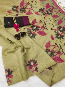 Precioso impresionante diseñador indio Muga algodón Saree última blusa elegante exclusiva calidad Premium nupcial étnico fiesta desgaste mujeres - Product Image 2