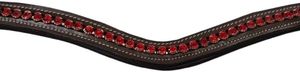 Diadema Clásica de Cuero con Cristales Rojos de 6 mm para Caballo, Piezas de Brida, Impresionantes Cristales - Product Image 3