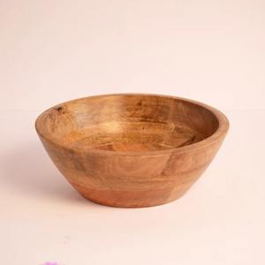 Bol de service de cuisine en bois écologique poli avec grain de bois naturel - Product Image 4