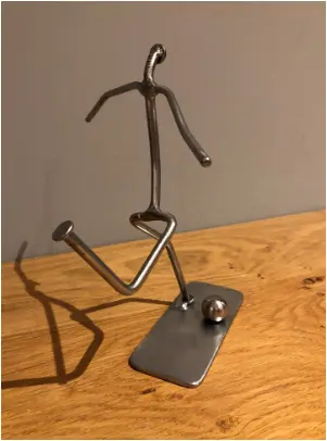 Unique Design Football player soccer striker football penalty shot footballer metal art For Table top Home Office Sculpture