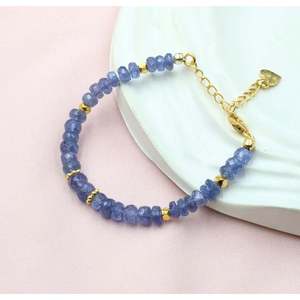 925 Sterling <b>Silver</b> Tanzanite Beaded <b>Bracelet</b> for Gift Occasions - Product Image 5