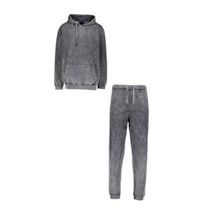 Ensemble de survêtement pour homme en molleton respirant à capuche, style streetwear d'hiver, lavage à l'acide, coupe régulière, service OEM, ensemble 2 pièces - Product Image 3