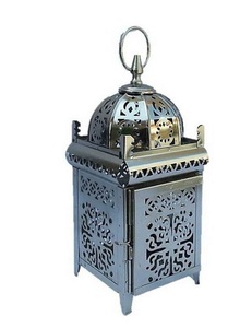 Hot Selling Factory Direct Supply Moroccan <b>Lantern</b> <b>Set</b> of 2 White Metal Candle Holders for Christmas Home Decoration - Product Image 3