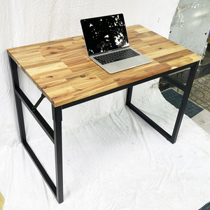Minimalist 100x60cm Folding Wood Tram <b>Worktable</b> SPD68175 with Convenient Footrest - Product Image 2