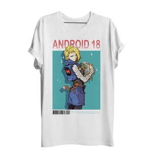 Camiseta de Dragon Ball Android 18, 100% Algodón Jersey, Impresión Digital, Decoración con Logotipo - Product Image 2