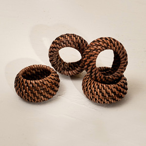 Circle rattan holder ring set to hold napkins wholesale natural napkin rings for decorating dining room - Product Image 3