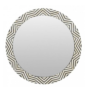Manufacturer in India Provides High Quality Unique Modern Design Bone Inlay <b>Round</b> Shape <b>Mirror</b> Frame for <b>Bathroom</b> Wall Use - Product Image 2