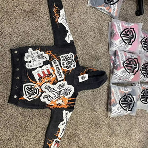 Logo personnalisé Fabricants Coton Éponge Française À Capuche Streetwear Acid Wash Casual Oversize Pullover Graphic Printing Puff Hoodies - Product Image 1