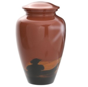 Urnes de crémation adultes en aluminium de thème de plage classique avec les urnes funéraires en métal de finition bleue pour les cendres humaines. - Product Image 4