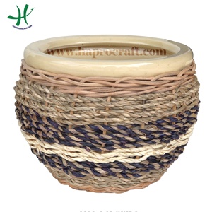 Pots en céramique tissés, jardinières pour fleurs de jardin, pots à fleurs en céramique pour la décoration intérieure et extérieure - Product Image 6
