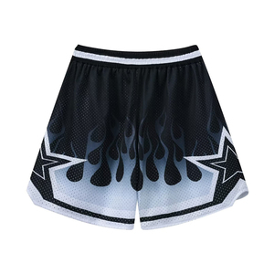 Short de sport en maille décontracté pour hommes, léger en polyester, taille moyenne, délavé, motif solide pour salle de sport, remise en forme, fabriqué au Pakistan - Product Image 4