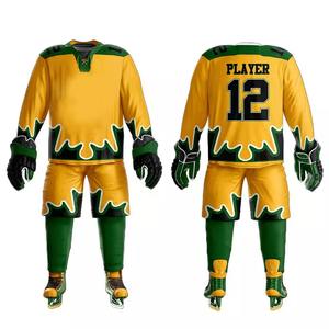 Uniformes de hockey sobre hielo para hombre de alta calidad, diseño único, cómodo, transpirable, gran oferta, personalizable con el nombre del equipo OEM impreso - Product Image 1