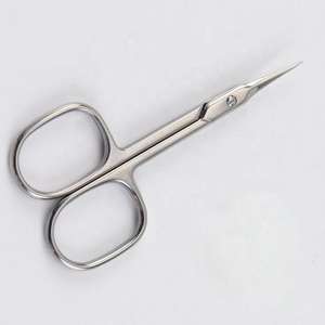 Tijeras profesionales para cutículas de uñas de acero inoxidable de 3,5 pulgadas, herramienta de belleza con acabado de espejo afilado curvo para recortar cejas OEM - Product Image 4