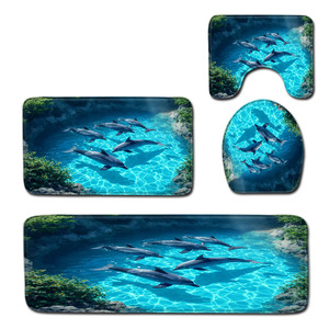 Custom Printed Stain-Resistant Non-Slip <b>Bathroom</b> Rug <b>Set</b> for <b>Bathroom</b> Non-Slip Shower Curtain Bath <b>Mat</b> - Product Image 5