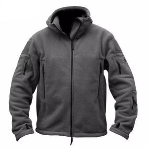 Winter men's tactical <b>fleece</b> <b>jacket</b> <b>warm</b> solid color with hooded design perfect for outdoor and casual wear - Product Image 3