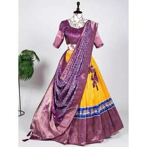 Magnifique Lehenga Choli en soie imprimé numérique jaune pour les spectacles de festival - Product Image 5