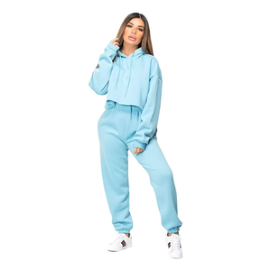 OEM High Quality Women's <b>Workout</b> Crop Hoodies Customize Logo and Design Fitness Training Crop <b>Top</b> <b>Long</b> <b>Sleeve</b> Gym Wear for Women - Product Image 3