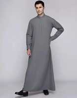 Nouvelle arrivée, thobe de haute qualité et douce pour hommes, manches longues, vêtements musulmans traditionnels avec style saoudien