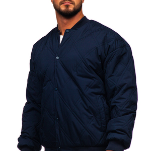 Chaqueta de invierno acolchada de béisbol de calle con mangas de cuero PU de contraste bordado de alta calidad de invierno personalizada - Product Image 2