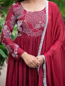 Vestidos Anarkali de Alta Calidad en Georgette con Bordado de Lentejuelas para Bodas y Festivales, Ropa Étnica para Mujer, Pishwas - Product Image 5