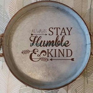 Bandeja decorativa para servir de granja, estilo rural, forma redonda, Metal galvanizado con mango en forma de corazón, suministro de bandeja de Metal rústico - Product Image 5