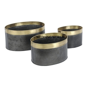 Juego de dos macetas de Metal con soporte, maceta de diseñador hecha a mano, mesa clásica, venta al por mayor, nueva maceta de jardín de Metal - Product Image 3