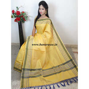 Sari en Tissu Banarasee-Jaune - Product Image 3