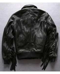 Harley Angel Fringe Cuero Moto Chaqueta - Product Image 5