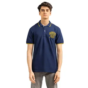 2024 yaz varış erkekler mavi Casual Fit Polo T shirt Laz sanayi tarafından özel işlemeli Logo ile satılık