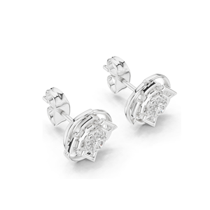 Boucles d'oreilles en diamant de laboratoire 0,096 CT pour femmes, clarté VVS-VS EF, or 18 carats, 14 carats, 10 carats et argent 925, or rose, or jaune, or blanc - Product Image 5