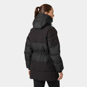 Parka d'hiver matelassée en duvet noir vintage pour femmes, best-seller, avec capuche réglable, veste gonflée, chaude - Product Image 2