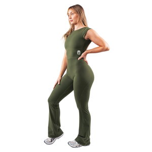 Mono Deportivo para Mujer, Espalda Descubierta, Acampanado, Sin Mangas, Elástico, para Yoga, Gimnasio, Ejercicio, Ropa Deportiva - Product Image 3
