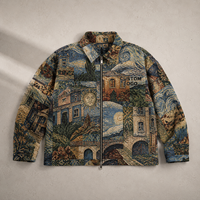 Veste zippée en tapisserie écologique de style urbain pour l'extérieur, vêtement jacquard tissé pour homme, taille standard et grande taille, collection automne, service OEM