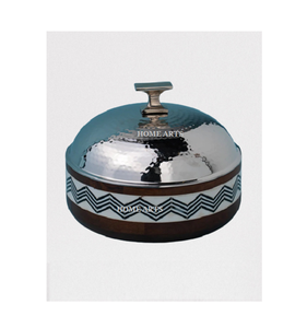 Diseño de tendencia Cazuela de forma redonda Olla caliente de tamaño mediano de madera y acero con tapa de acero de calidad superior - Product Image 5